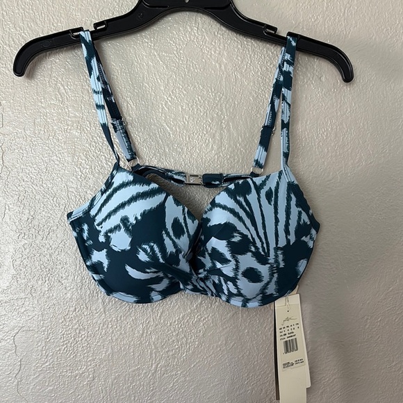 Women’s Gottex Underwire Bikini Top, Size 10, Blue, C Cup - Picture 1 of 10